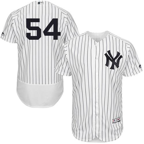 Yankees #54 Aroldis Chapman White Strip Flexbase Authentic Collection Stitched MLB Jersey